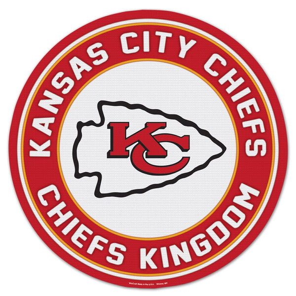 Kansas City Chiefs Patch Wood Sign 14" Round