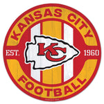 Kansas City Chiefs Seal Wood Sign 14" Round
