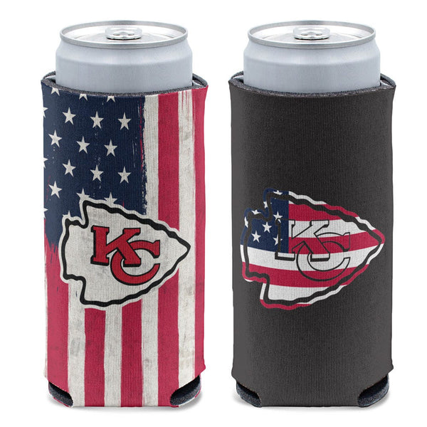 Kansas City Chiefs Patriotic 12 oz Slim Can Cooler