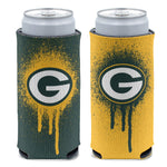 Green Bay Packers Spray Paint 12 oz Slim Can Cooler