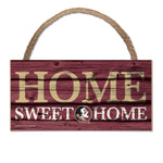 Florida State Seminoles HOME SWEET HOME Wood Sign w/Rope 5" x 10"