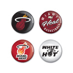 Miami Heat Button 4 Pack 1 1/4" Rnd