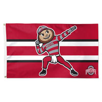 Wholesale-Ohio State Buckeyes POINTING BRUTUS Flag - Deluxe 3' X 5'