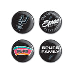 San Antonio Spurs Button 4 Pack 1 1/4" Rnd