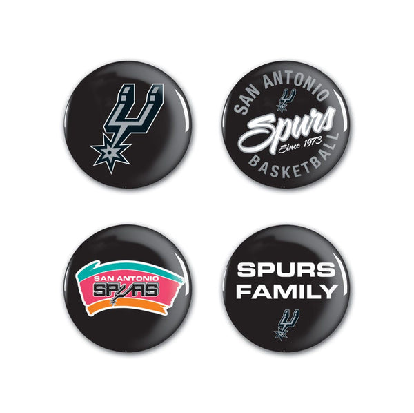 San Antonio Spurs Button 4 Pack 1 1/4" Rnd