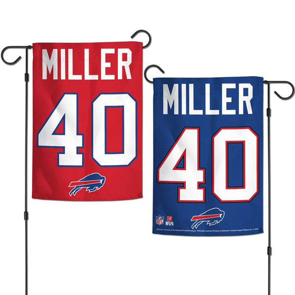Buffalo Bills Garden Flags 2 sided 12.5" x 18" Von Miller