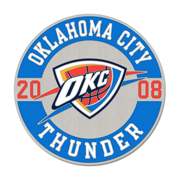 Oklahoma City Thunder round est Collector Enamel Pin Jewelry Card