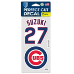 Chicago Cubs PLAYERS CHOICE DIAMOND CLUB(R) Perfect Cut Decal Set of two 4"x4" Seiya Suzuki