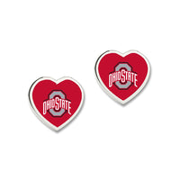 Ohio State Buckeyes Earrings w/3D Heart