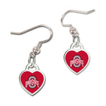 Wholesale-Ohio State Buckeyes Earrings w/3D Heart