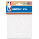 Miami Heat Perfect Cut White Decal 4" x 4"