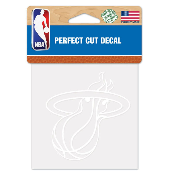 Miami Heat Perfect Cut White Decal 4" x 4"