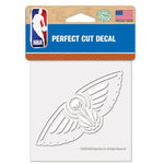 New Orleans Pelicans Perfect Cut White Decal 4" x 4"