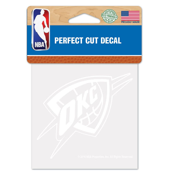 Oklahoma City Thunder Perfect Cut White Decal 4" x 4"