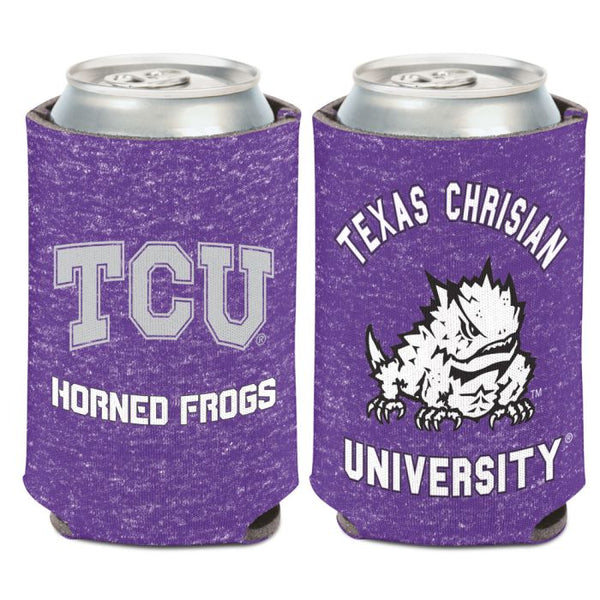 Wholesale-TCU Horned Frogs COLORED HEATHER Can Cooler 12 oz.