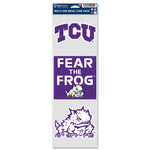 TCU Horned Frogs Fan Decals 3.75" x 12"