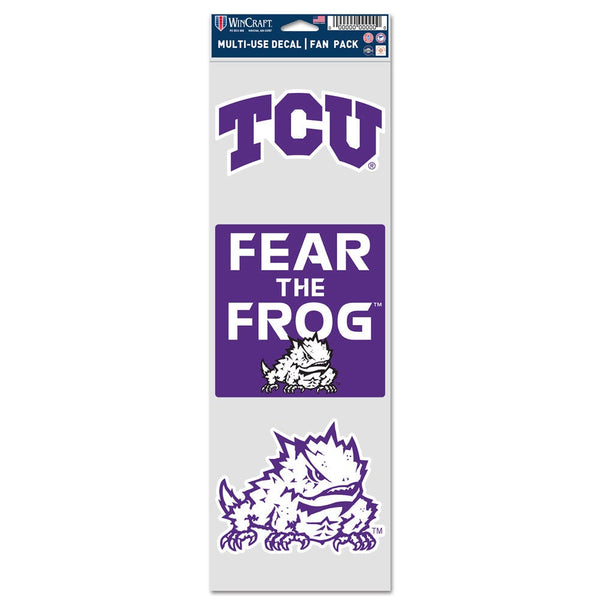 TCU Horned Frogs Fan Decals 3.75" x 12"