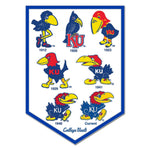 KANSAS JAYHAWKS / Vintage Collegiate MASCOT/EVOLUTION Collector Enamel Pin Jewelry Card