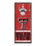 Wholesale-Texas Tech Red Raiders Bottle Opener Sign 5x11