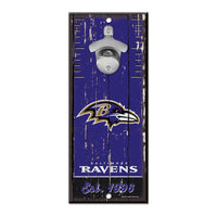 Baltimore Ravens Bottle Opener Sign 5x11