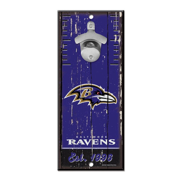 Baltimore Ravens Bottle Opener Sign 5x11