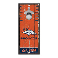 Denver Broncos Bottle Opener Sign 5x11