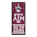 Texas A&M Aggies Bottle Opener Sign 5x11