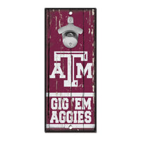 Texas A&M Aggies Bottle Opener Sign 5x11