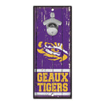 LSU Tigers Bottle Opener Sign 5x11