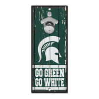 Wholesale-Michigan State Spartans Bottle Opener Sign 5x11