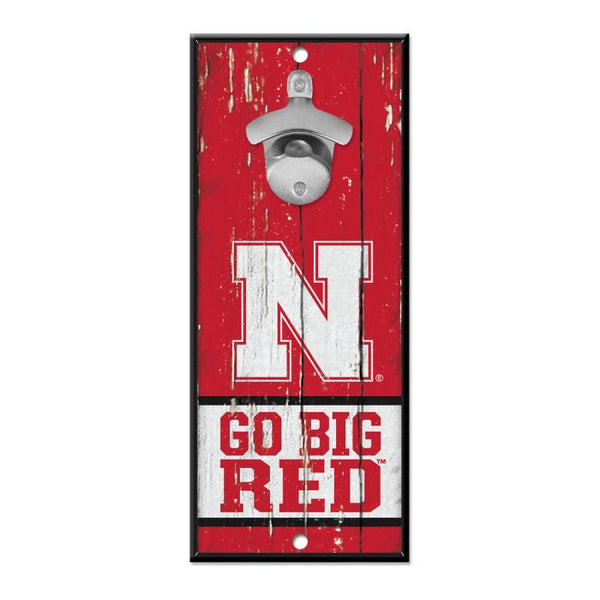 Wholesale-Nebraska Cornhuskers Bottle Opener Sign 5x11