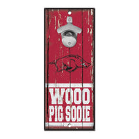 Arkansas Razorbacks Bottle Opener Sign 5x11