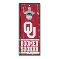 Wholesale-Oklahoma Sooners Bottle Opener Sign 5x11