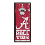Alabama Crimson Tide Bottle Opener Sign 5x11