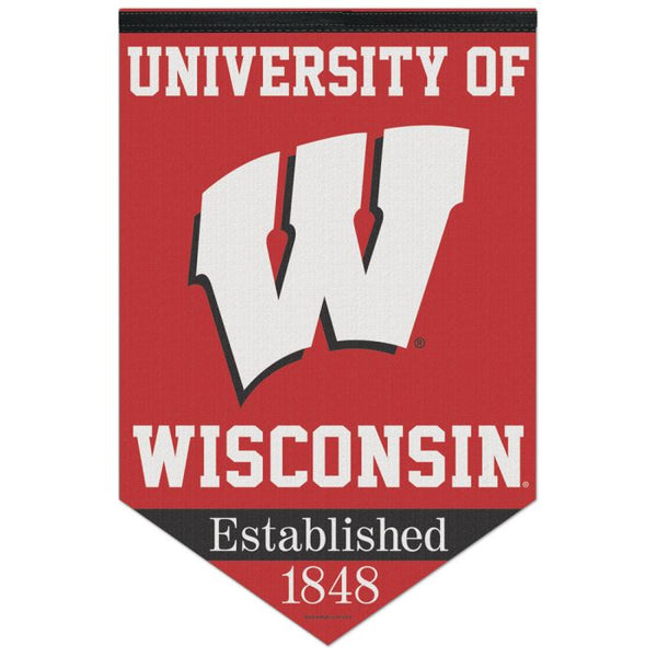 Wholesale-Wisconsin Badgers CHEVRON Premium Felt Banner 17" x 26"