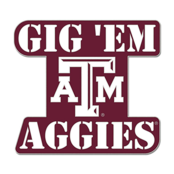 Texas A&M Aggies Slogan Collector Enamel Pin Jewelry Card