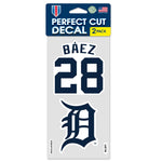 Detroit Tigers PLAYERS CHOICE DIAMOND CLUB(R) Perfect Cut Decal Set of two 4"x4" Javier Baez