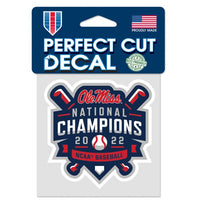 Wholesale-NCAA Men's CWS Champions Ole Miss Rebels MEN'S COLLEGE WORLD SERIES CH Perfect Cut Color Decal 4" x 4"