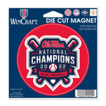 Wholesale-NCAA Men's CWS Champions Ole Miss Rebels MEN'S COLLEGE WORLD SERIES CH Die Cut Magnet 4.5" x 6"