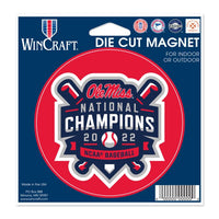 Wholesale-NCAA Men's CWS Champions Ole Miss Rebels MEN'S COLLEGE WORLD SERIES CH Die Cut Magnet 4.5" x 6"