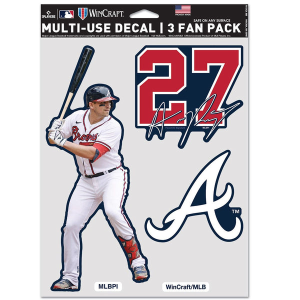 Atlanta Braves PLAYERS CHOICE DIAMOND CLUB(R) Multi Use 3 Fan Pack Austin Riley