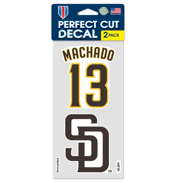 San Diego Padres PLAYERS CHOICE DIAMOND CLUB(R) Perfect Cut Decal Set of two 4"x4" Manny Machado