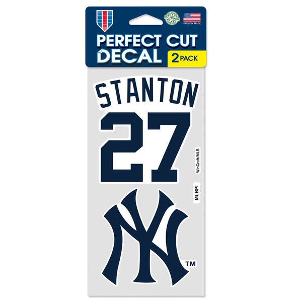 New York Yankees PLAYERS CHOICE DIAMOND CLUB(R) Perfect Cut Decal Set of two 4"x4" Giancarlo Stanton