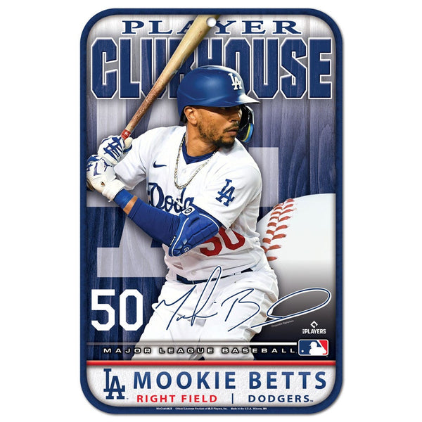 Los Angeles Dodgers Plastic Sign 11" x 17" Mookie Betts
