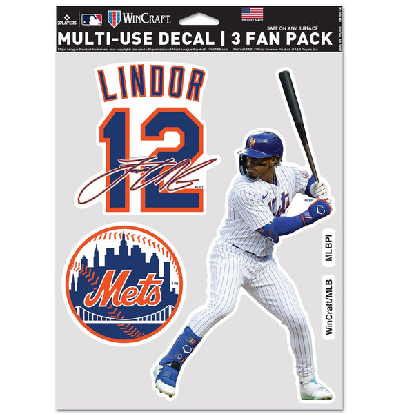 New York Mets PLAYERS CHOICE DIAMOND CLUB(R) Multi Use 3 Fan Pack Francisco Lindor