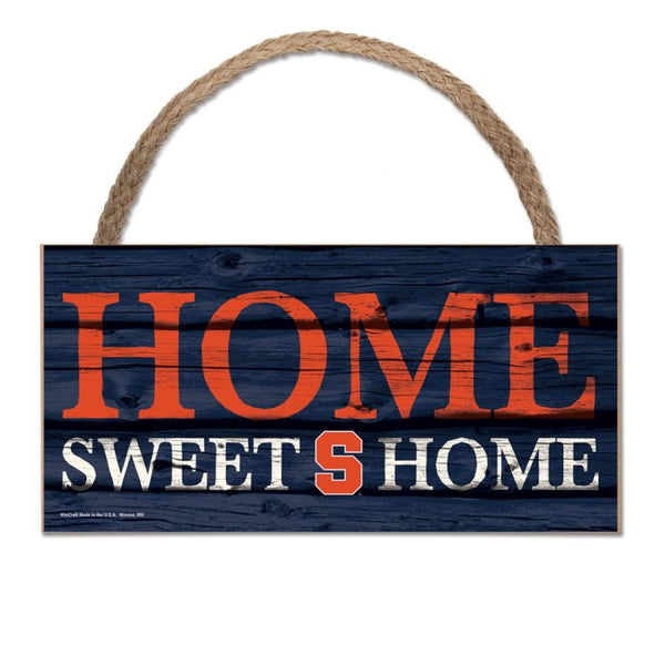 Wholesale-Syracuse Orange HOME SWEET HOME Wood Sign w/Rope 5" x 10"