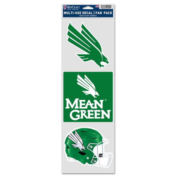 Wholesale-North Texas Mean Green Fan Decals 3.75" x 12"