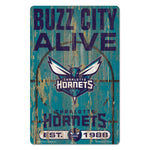 Charlotte Hornets Slogan Wood Sign 11" x 17" 1/4" thick