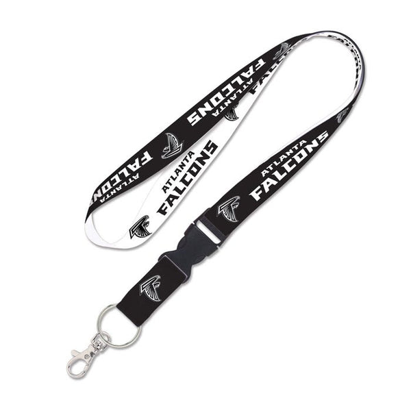 Atlanta Falcons BLACK AND WHITE Lanyard w/detachable buckle 1"