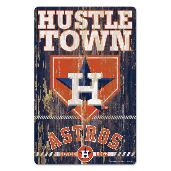Houston Astros SLOGAN Wood Sign 11" x 17" 1/4" thick